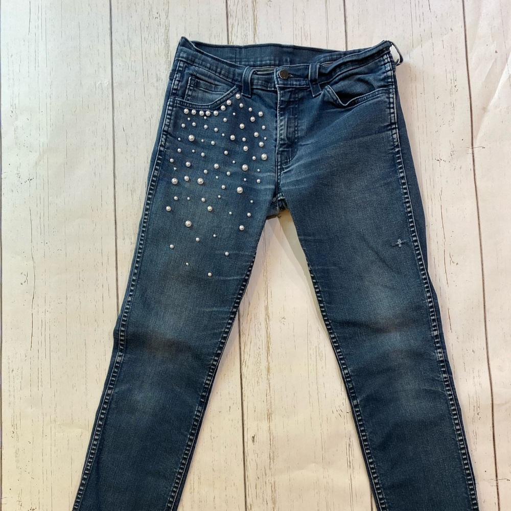 Vintage Levi’s with pearls on one side